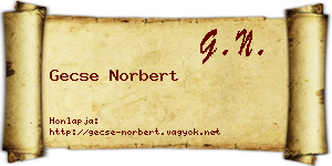 Gecse Norbert névjegykártya